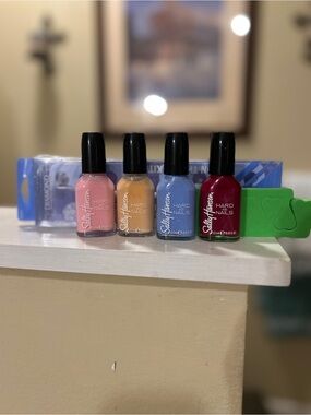 Sally Hansen Hard Nails Nail Polish Set - Pink, Peach, Blue, Red
